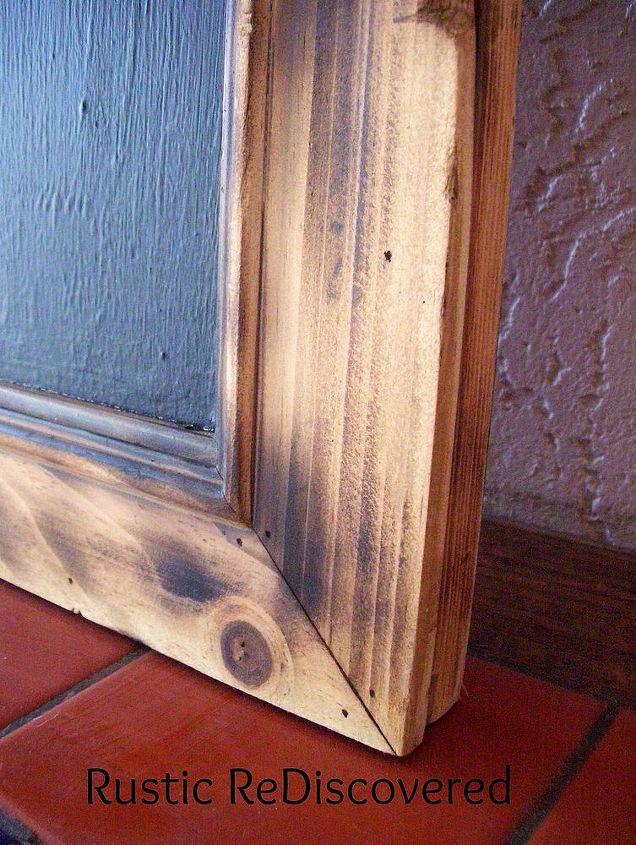 one found cabinet door one great chalkboard, chalkboard paint, crafts, woodworking projects, Burnt Wood Corner