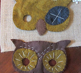 felt hand stitched pumpkin masks, seasonal holiday decor, The blanket stitched felt masks