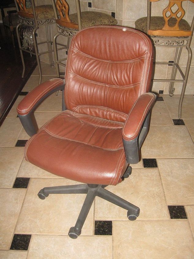 giving an ugly office chair a new life, painted furniture, A typical office chair dull boring but comfy
