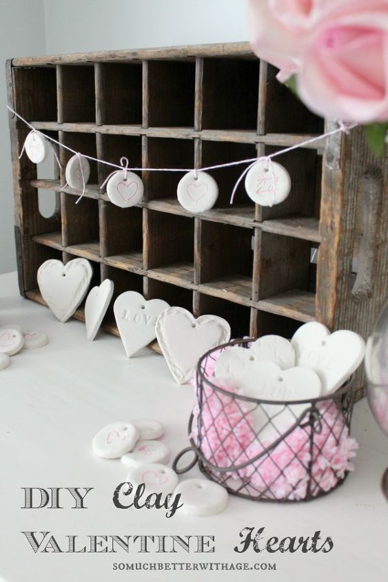 diy clay valentine hearts banner, crafts, seasonal holiday decor, valentines day ideas, DIY clay Valentine hearts