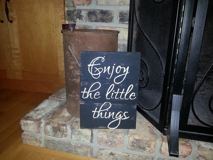 pallet signs, diy, home decor, painted furniture, pallet, repurposing upcycling, woodworking projects, Enjoy the little things pretty much says it all