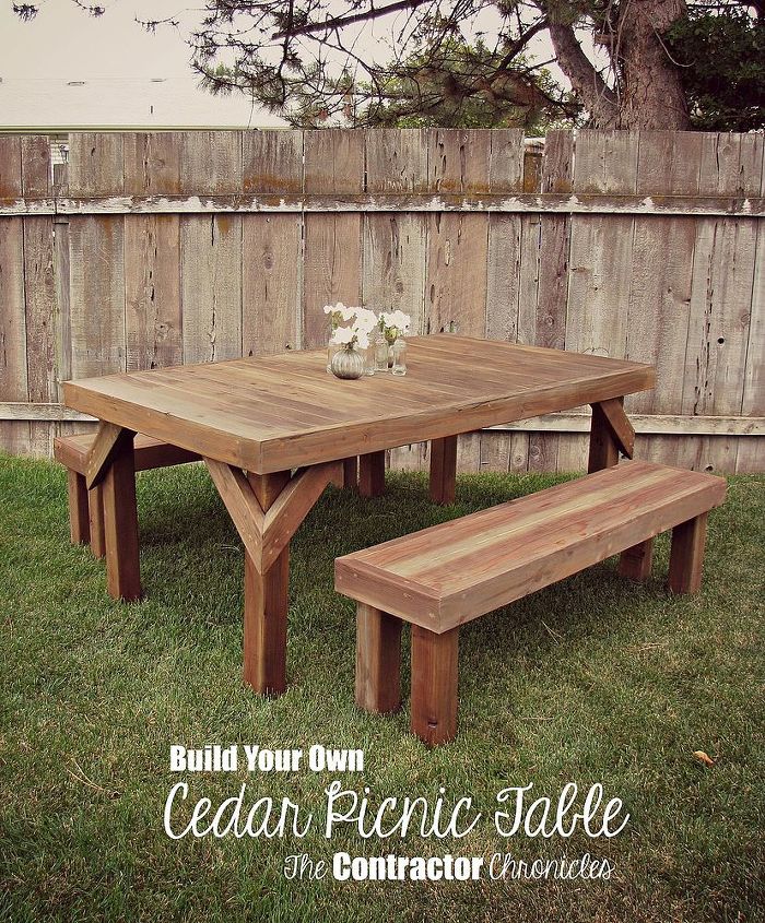 Diy Cedar Picnic Table Hometalk
