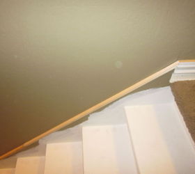 removing carpet from stairs and painting them, Add decorative moulding to simulate a stair trim