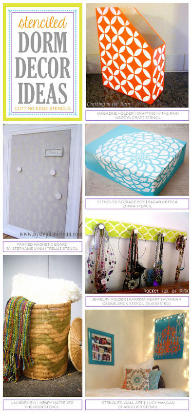 six stenciled dorm decor projects, painting