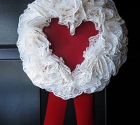doily heart wreath, crafts, seasonal holiday decor, valentines day ideas, wreaths, This simple doily heart wreath was easy to make