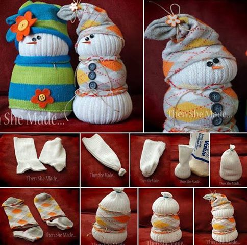 sock snowman, crafts, repurposing upcycling, seasonal holiday decor, This is another version I like this one because you can use family members old socks for the coat They will know which one is theirs
