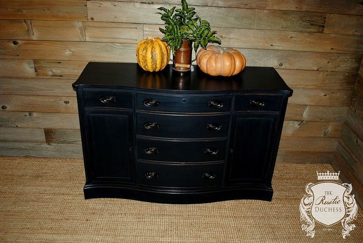 antique buffet in wrought iron and dark wax, painted furniture, rustic furniture
