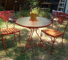 vintage bistro makeover, outdoor furniture, outdoor living, painted furniture, Happily after