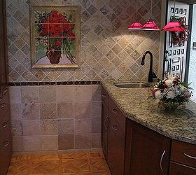is this kitchen worth your vote, home decor, home improvement, kitchen design, This example of artistic mosaic tile helps tie things together with a little pop of color and style