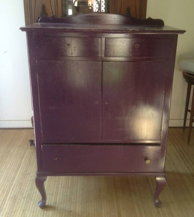 the dreaded purple dresser makeover more or less wood, painted furniture, woodworking projects, The Before Pic