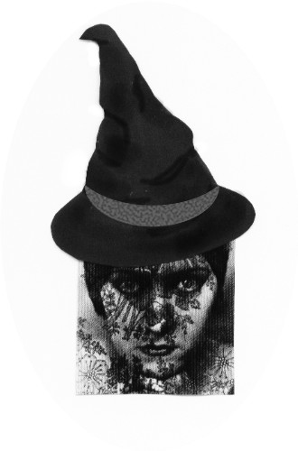 create a crystal ball from a clear glass lamp globe, crafts, halloween decorations, seasonal holiday decor, This is the Glam Witch image I used in the Crystal Balls minus the hat Head over to the HOMEWARDfound blog to enter a contest What can YOU do with this image Show me and WIN