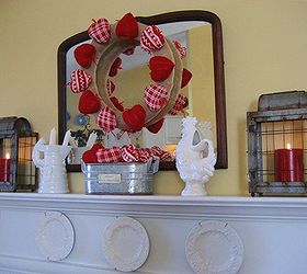 my farmhouse valentine mantel, fireplaces mantels, seasonal holiday d cor, valentines day ideas