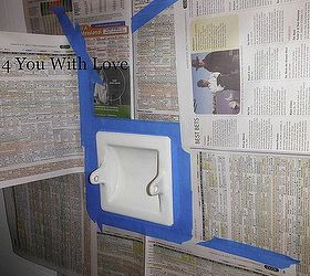 painting porcelain bathroom fixtures, bathroom ideas, diy, painting, Then to protect the surrounding area tape up some newspaper