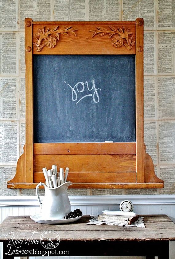 repurposed antique mirror frame into a chalkboard, painted furniture, repurposing upcycling