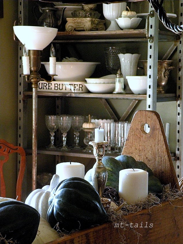 an industrial shelf in the dining room, home decor, painted furniture, shelving ideas