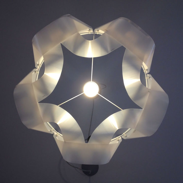 milkchain milk containers upcycled into lampshade, crafts, home decor, repurposing upcycling