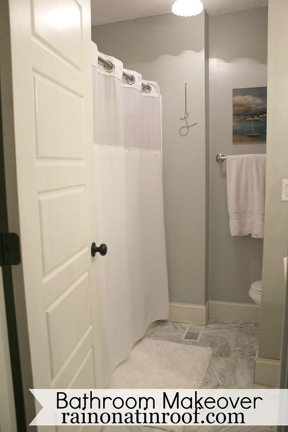 diy bathroom renovation featured in this old house, bathroom ideas, home decor, small bathroom ideas, Since it was a small bathroom we were able to put in marble tile