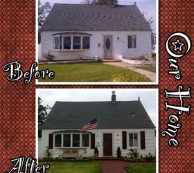 adding character to our first home, curb appeal, Before after