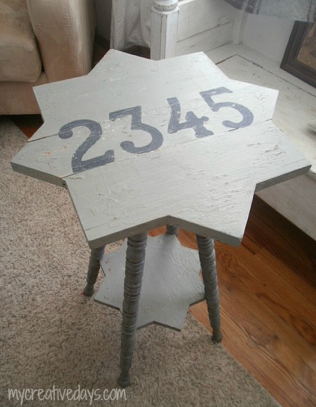 my handmade numbered table, painted furniture, Handmade Numbered Table