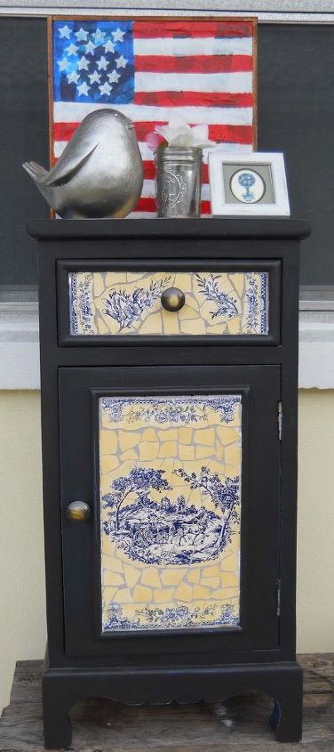 finishing the little mosaic cabinet, kitchen cabinets, painted furniture, perfect in Black