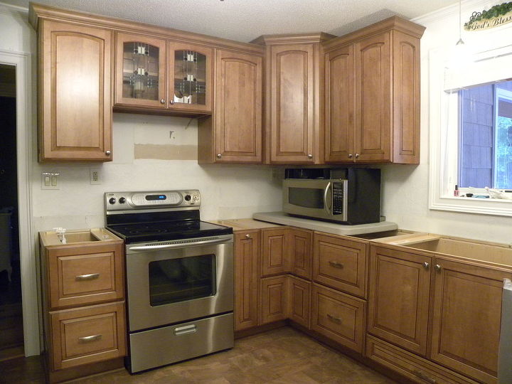 nuevos armarios de la cocina, Lado izquierdo de la cocina microondas y encimera no se ha instalado todav a