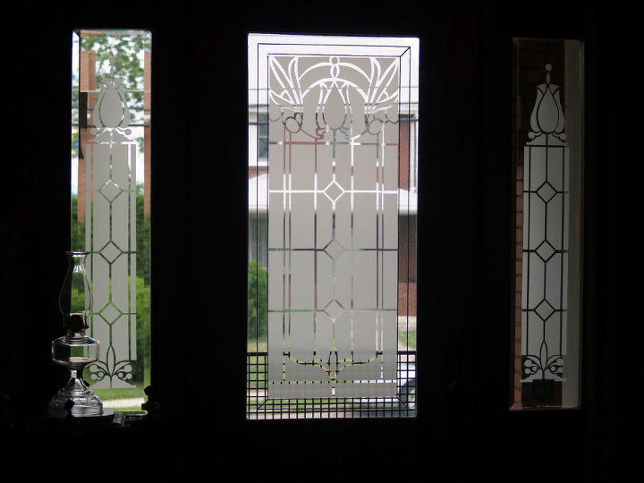 faux etched glass, doors