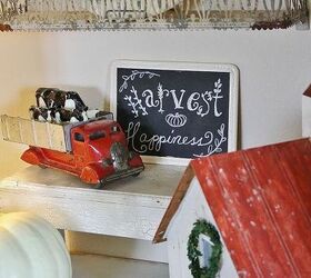rustic white farmhouse autumn living room, living room ideas, repurposing upcycling, seasonal holiday decor
