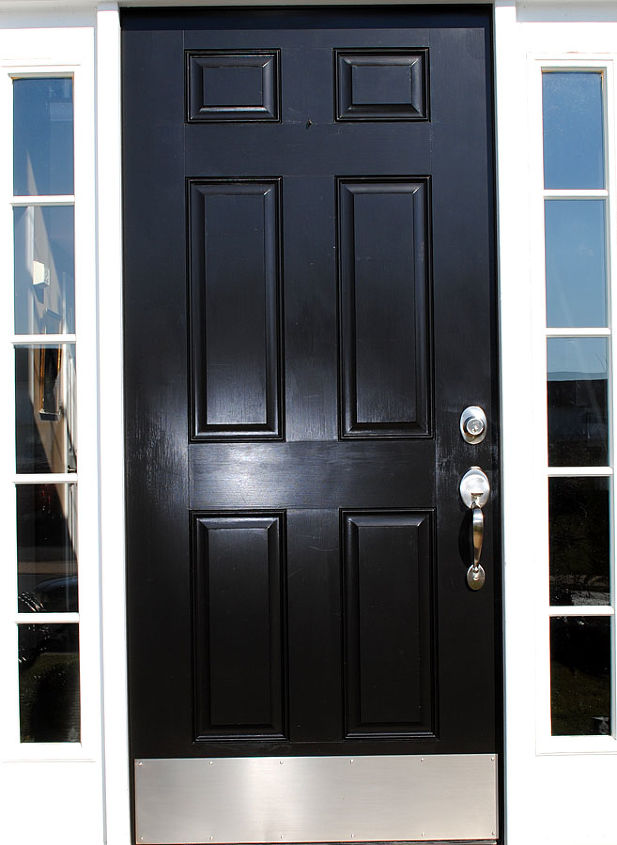 front door transformation, doors, painting, Front Door with new paint and brushed nickel hardware