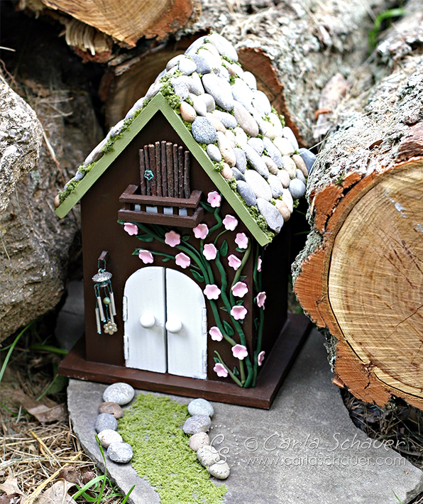 diy fairy house using craft supplies, crafts, Finished fairy house