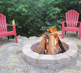 creating a creek stone patio fire pit, Fire Pit