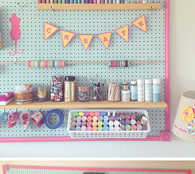 diy craft room jumbo framed pegboard wall, cleaning tips, craft rooms, crafts, home decor