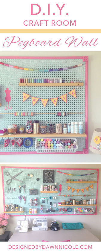 diy craft room jumbo framed pegboard wall, cleaning tips, craft rooms, crafts, home decor