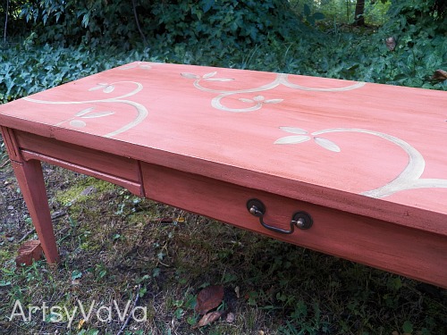 coral is the hot color of the season, chalk paint, painted furniture, coral coffee table