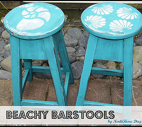 beachy barstools, painted furniture