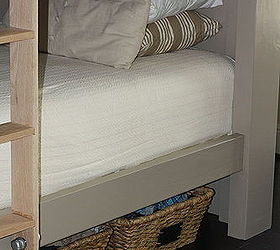 boys industrial bunk beds, bedroom ideas, painted furniture, Lower bunk baskets from the red dot boutique aka Target o