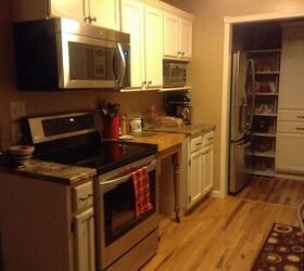 kitchen remodel, home improvement, kitchen design, Also added shelves we made from wood and galvanized pipe And all new appliances