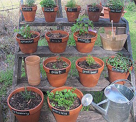 upcycled herb garden, gardening, repurposing upcycling