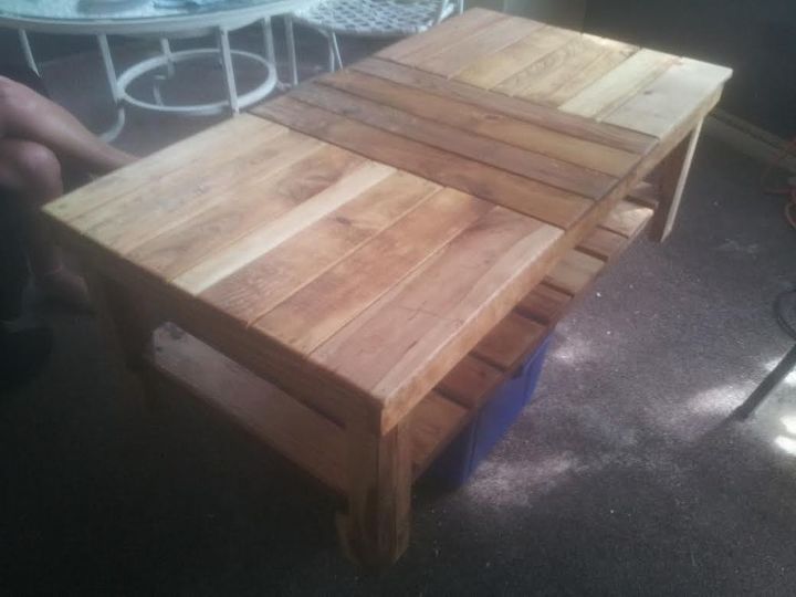 refurbished pallets skids coffee table 3 this was an order, diy, outdoor furniture, painted furniture, pallet, repurposing upcycling, woodworking projects