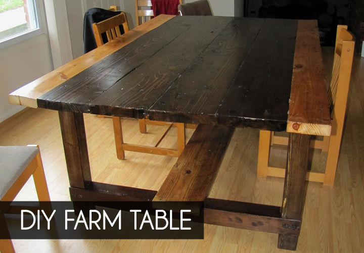 diy farm table from reclaimed lumber, diy, how to, painted furniture, repurposing upcycling, woodworking projects, This is our finished table without the wings attached It seats 6 8 people without the wings and 10 12 with them It s a bit of a bear of a table