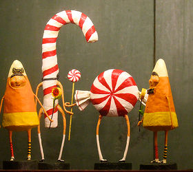 not so fast enjoy thanksgiving first, halloween decorations, seasonal holiday d cor, thanksgiving decorations, The Fraternal Candy Corn Twins tell the Peppermint People NOT SO FAST View Four