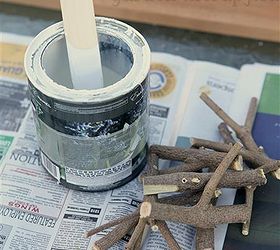 make a branch coat rack, painting, repurposing upcycling