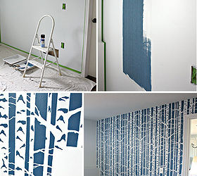 we ve been featured, home decor, painting, Stenciling the Birch Forest wall featured in Storage Magazine