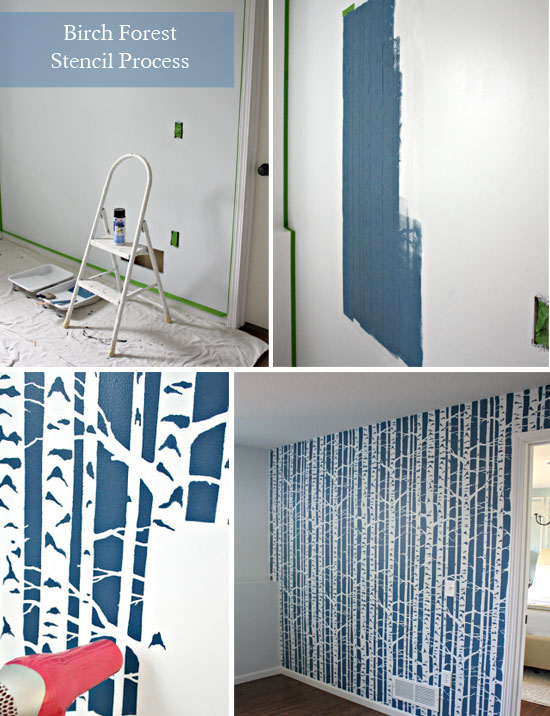 we ve been featured, home decor, painting, Stenciling the Birch Forest wall featured in Storage Magazine