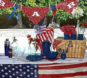easy party banner made from bandanas, crafts, patriotic decor ideas, seasonal holiday decor, Bandanas are the basis for this Fast Cheap Easy party banner Make it in MINUTES