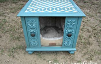 Upcycle An Old End Table Into A Stenciled Dog House