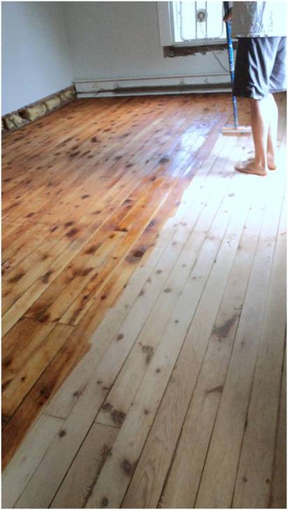 doing the refinishing pine floors dance, flooring, home maintenance repairs, how to, Conditioning the floor before applying the stain
