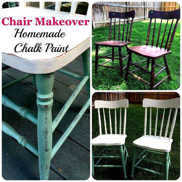 homemade chalk paint chair makeover, chalk paint, painted furniture