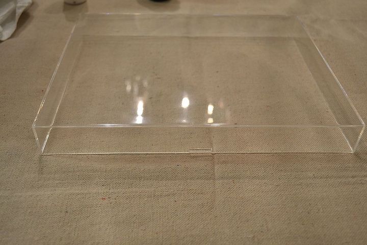 diy acrylic desk tray, craft rooms, crafts, home decor, home office, Purchase a clear acrylic picture frame from your local Michaels Store or any craft store and apply painter s tape in a pleasing pattern