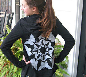 stencil ideas creative stenciled craft projects, crafts, Butterfly Blooms No 3 stenciled hoodie