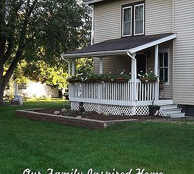 side porch outside reveal and rock garden, curb appeal, diy, flowers, gardening